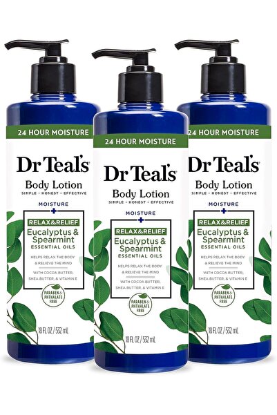 Dr Teals Dr Teal's 24 Hour Moisture+ Body Lotion, Eucalyptus & Spearmint & Es...