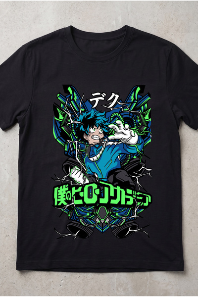 Silkensoul My Hero Academia Deku Anime Printed Standard Cut Unisex Tshirt