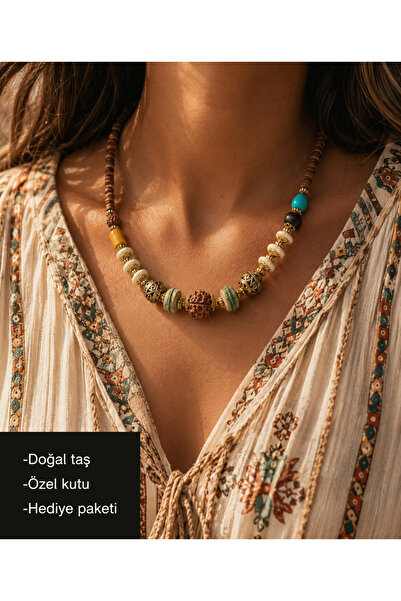 HER ŞEY NOTA www.herseynota.com Bohem Sorella & Calyra Natural Stone Bead Nec...