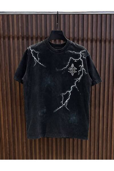 JANTIL MODA Cool Tasarım Eskitme Siyah Unisex Oversize T-Shirt – İkonik Stil 😎