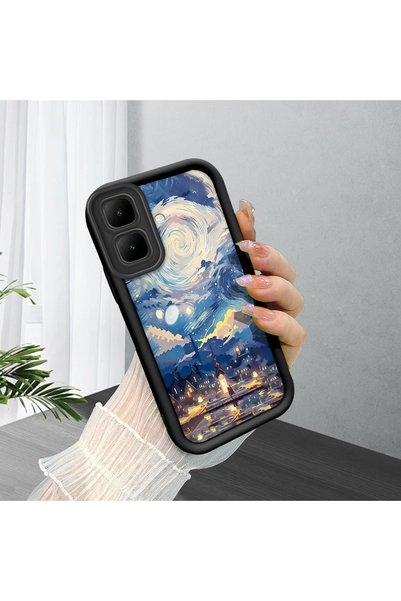 ucuc Infinix Smart 10 Compatible Black Silicone Case with Shockproof Camera P...