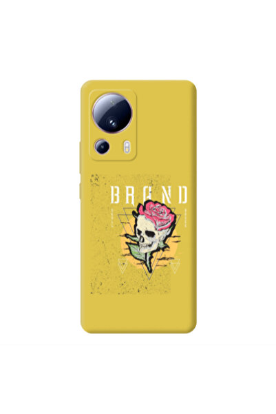 Other Xiaomi Mi 13 Lite Skull Roses Yellow Colored Silicone TPU Θήκη