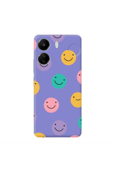 Other Xiaomi Redmi 13C Colorful smiles Purple Colored Silicone TPU Θήκη