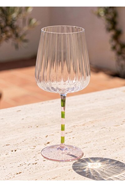 The Mia Şarap Kadehi Pembe Yeşil 600 ml