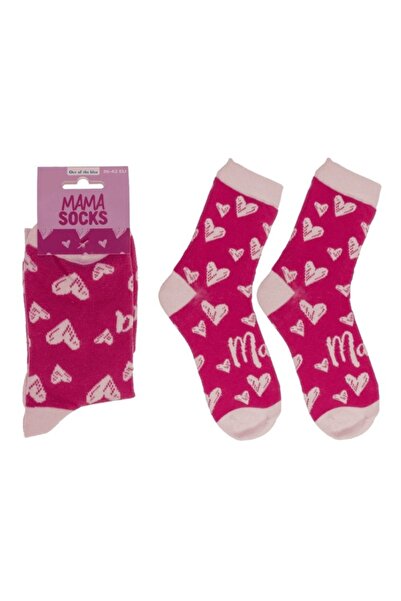 MC Micostore Sosete marimea 36-42, model mama roz cu inimioare, Out of the bl...