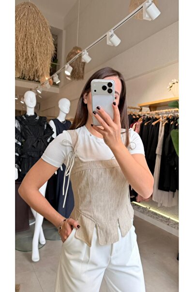 Teorjins collection Askı Detaylı Korse Bluz