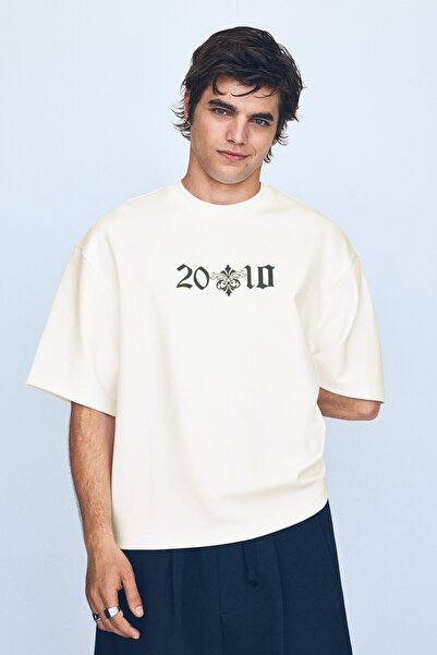 Bershka Kısa kollu baskılı sweatshirt