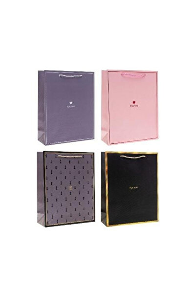 OEM Rozette, punga cadou din hartie cu manere tip snur, mix modele, multicolo...