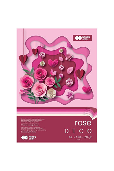 OEM Happy Color bloc de hârtie colorată Hobby Deco Rose A4 170g 20 coli