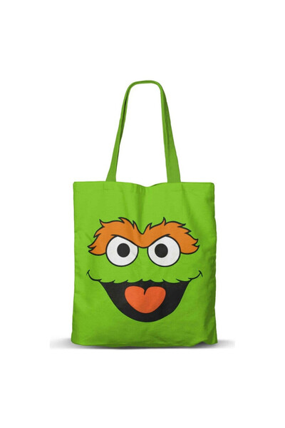 OEM Geantă de cumpărături reutilizabilă Sesame Street – Fața lui Oscar, Grumosul