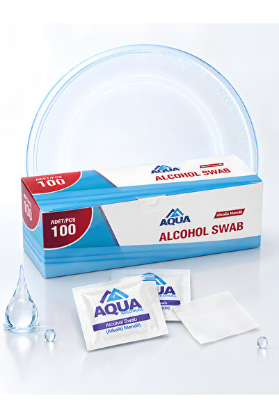 Aqua Med %70 Alkollü Mendil 100 Adet Günlük Hijyen Mendili Alkol Pedleri Çok ...