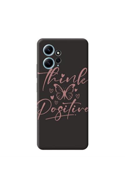 Other Xiaomi Redmi Note 12 4G Think Positive Black Colored Silicone TPU Θήκη
