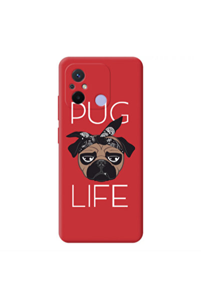 Other Xiaomi Redmi 12C Pug Life Red Colored Silicone TPU Θήκη