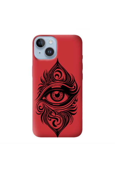 Other Apple iPhone 14 Plus Eye patterned drawing Red Colored Silicone TPU Θήκη
