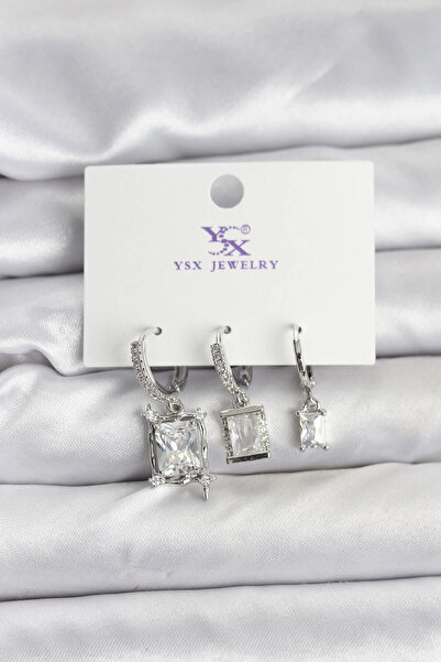 shopwave Silver Color Zircon Stone Women's Earrings