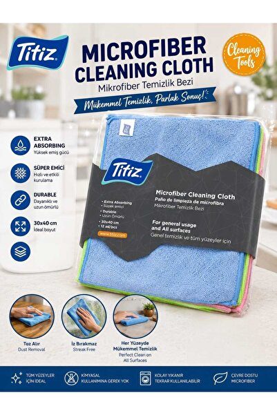 Titiz Plastik Titiz Mikrofiber Temizlik Bezi 12'li
