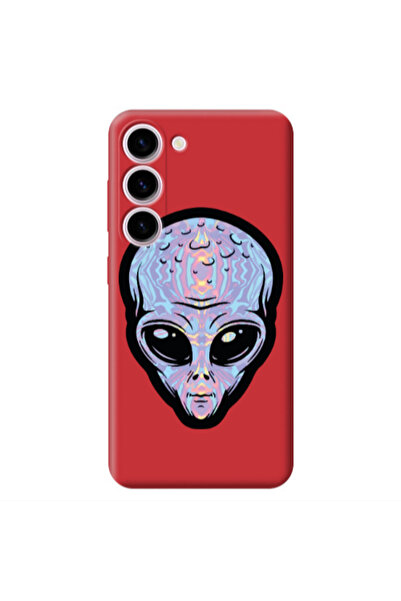 Other Samsung S23 Plus Alien Red Colored Silicone TPU Θήκη