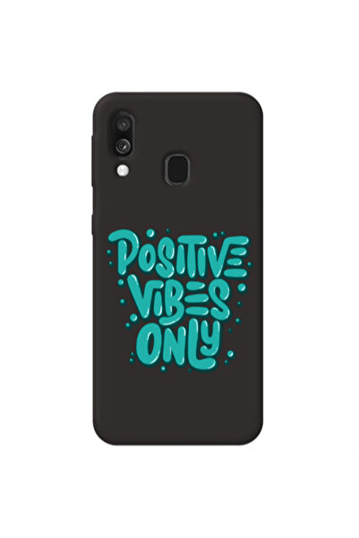 Other Samsung A40 Positive Vibes Only Black Colored Silicone TPU Θήκη