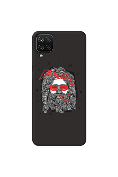 Other Samsung A12 Cool glasses Black Colored Silicone TPU Θήκη