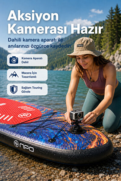 NPO Flow Stone 350x84x15cm Şişme Premium SUP Paddle Board 162kg Kürek Pompa Ç...