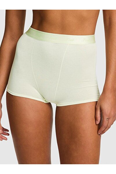 PINK Logolu Pamuklu Yüksek Bel Boyshort Külot
