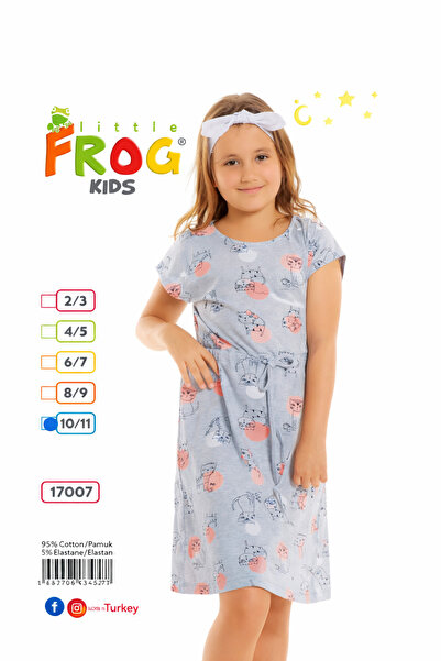 Little Frog Candy Rain with Cat Kids Girls' Waist-Tied Casual Summer Dress