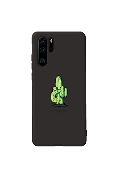 Other Huawei P30 Pro Green Cactus Black Colored Silicone TPU Θήκη