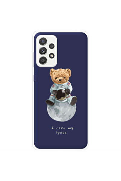 Other Samsung A72 Bear in space Dark blue Colored Silicone TPU Θήκη