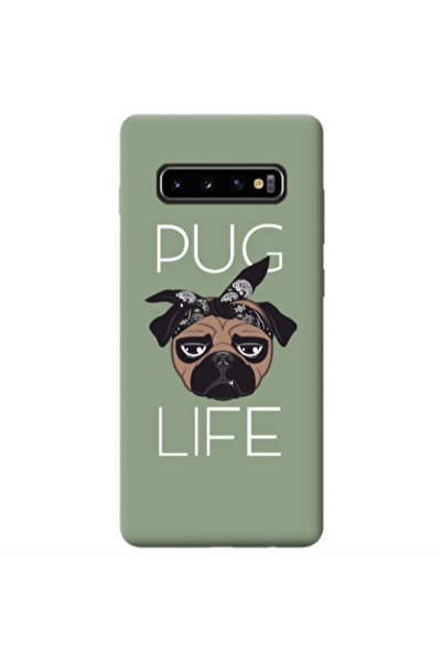 Other Samsung S10 Pug Life Light Green Colored Silicone TPU Θήκη