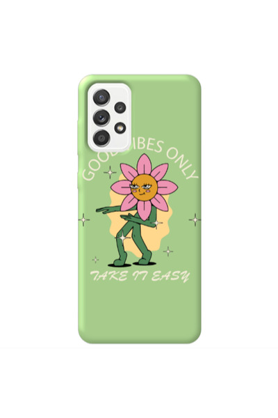 Other Samsung A72 Good Vibes Only Light Green Colored Silicone TPU Θήκη