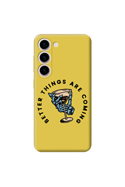 Other Samsung S23 Plus Better Things Are Coming Yellow Colored Silicone TPU Θήκη