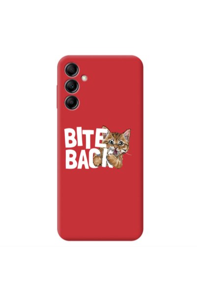 Other Samsung A14 5G bitte back cat Red Colored Silicone TPU Θήκη
