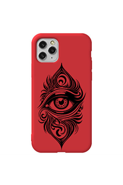 Other Apple iPhone 11 Pro Max Eye patterned drawing Red Colored Silicone TPU ...