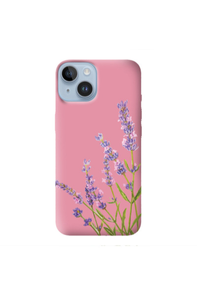 Other Apple iPhone 14 Flowers 8 Pink Colored Silicone TPU Θήκη