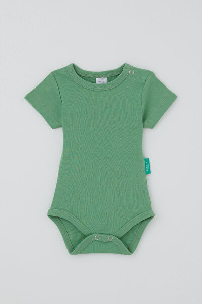 Breeze Baby Boy Snap Fastener Short Sleeve Bodysuit Basic 0-9 Months, Mint Green