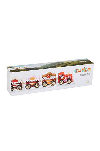 CUBIKA Jucarie din lemn, Cubika, Trenuletul cu prajituri
