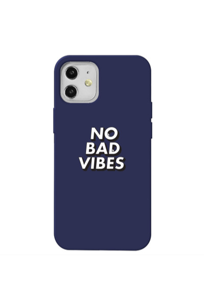 Other Apple iPhone 12 No bad vibes Dark blue Colored Silicone TPU Θήκη