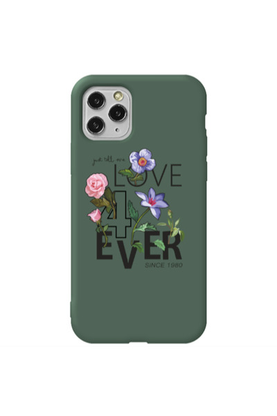 Other Apple iPhone 11 Pro Max Love for ever Dark Green Colored Silicone TPU Θήκη