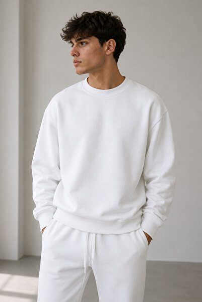 luci sports Unisex 3 Yarn Winter Oversize 0-Collar Sweatshirt