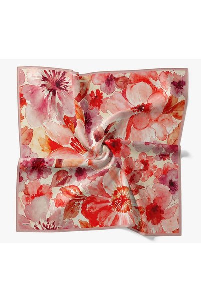 Silk Home Soft Scarf Ist Candy Pink Floral Pattern