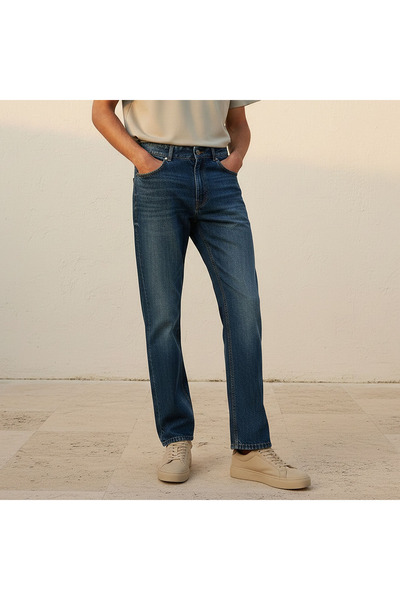 DNM Denim Straight Fit Mid-Rise Jeans