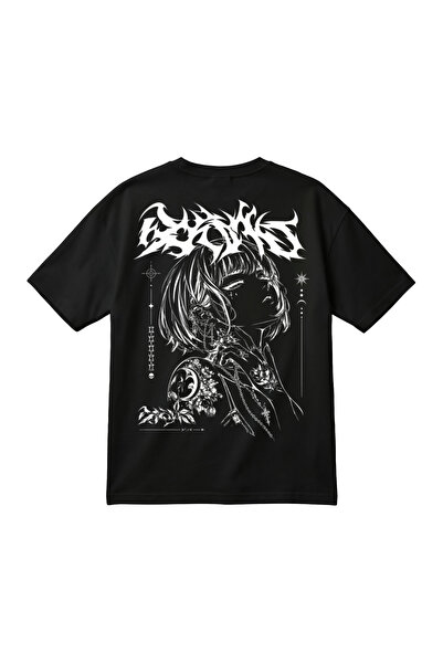 barsdepo Black Metal Printed T-Shirt, Oversized Unisex T-Shirt