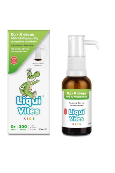 Vican Liqui Vites Kids D3 + K 400IU Drops Παιδικό Συμπλήρωμα σε Σταγόνες | 30ml