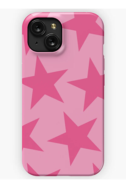 Magic Ring iPhone 13 / 14 Uyumlu Pembe Yıldız Desenli Darbe Emici Pink Star S...