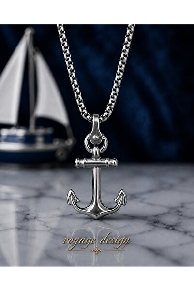 voyageaccessory Stainless Steel Sailor Marine Design Anchor Necklace
