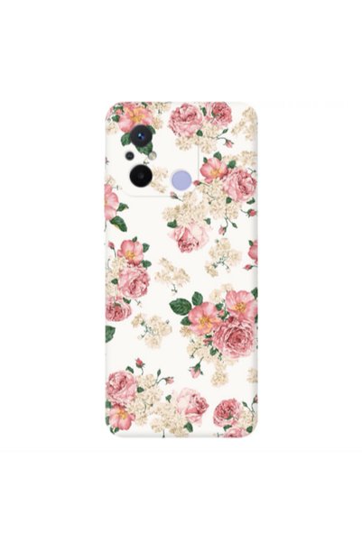 Other Xiaomi Redmi 12C Pink Flowers 2 Transparent Silicone TPU Θήκη