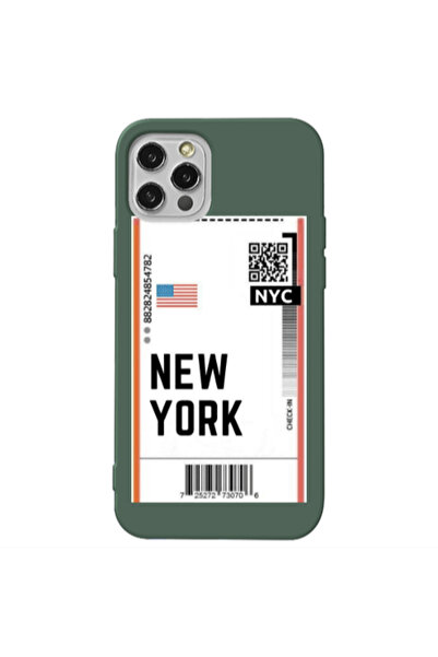 Other Apple iPhone 13 Pro New York NYC Dark Green Colored Silicone TPU Θήκη