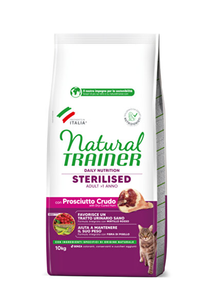 Natural Trainer Hrana uscata pentru pisici Trainer, Sterilized, Prosciutto Cr...