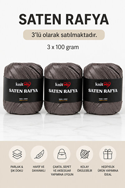 knitme Satin Raffia 100 Gr 125 Mt Bag String Supla String 3 Pieces