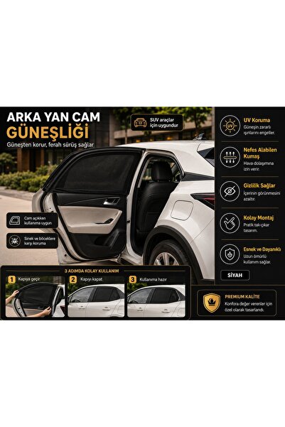 Suprast Renault Megane 4 2016 ve Sonrası Model Uyumlu Oto Yan Cam Çorap Güneş...